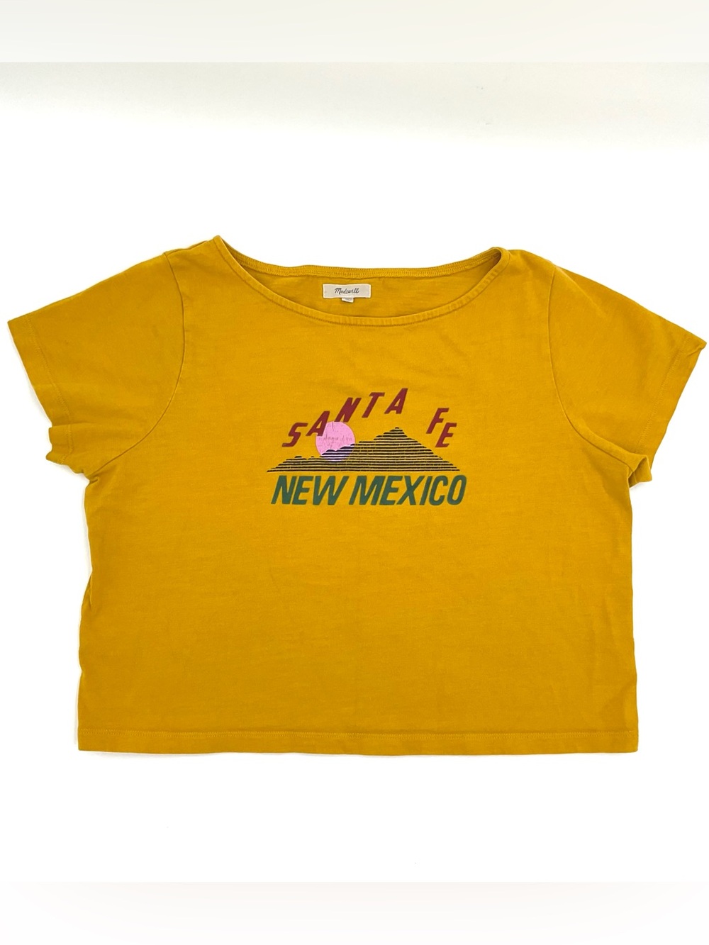 Madewell Santa Fe New Mexico Graphic Crop Tee Mustard Yellow Small